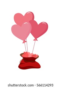 hearts in Valentine's day.