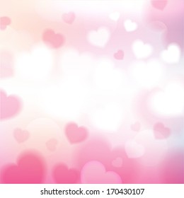 Hearts Valentines Day background or card.  Vector art.