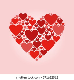 Hearts for Valentines Day Background Design. Vector Illustration.