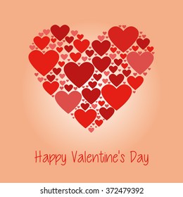 Hearts for Valentines Day Background Design. Vector Illustration.