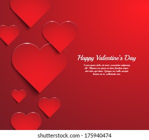 Hearts Valentines Day background. Vector illustration eps10