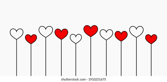 Hearts Valentine's Day background. Vector illustration.