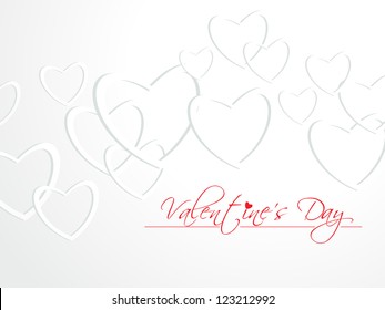Hearts And Valentine`s Day Card With, Vector Illustration