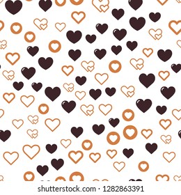 Hearts for Valentine's Day. Romantic feeling and love. Seamless vector EPS 10. Abstract geometric pattern. Multicolor Figures. Texture for print and Banner. Flat style