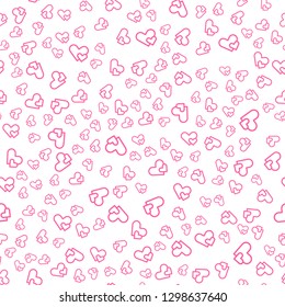 Hearts for Valentine's Day. Romantic feeling and love. Seamless vector EPS 10. Abstract geometric pattern. Multicolor Figures. Texture for print and Banner. Flat style