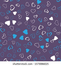Hearts for Valentine's Day. Romantic feeling and love. Seamless vector EPS 10. Abstract geometric pattern. Multicolor Figures. Texture for print and Banner. Flat style