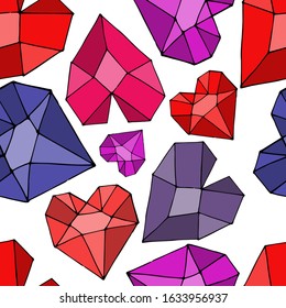 
Hearts, for Valentine's Day. Seamless vector pattern.