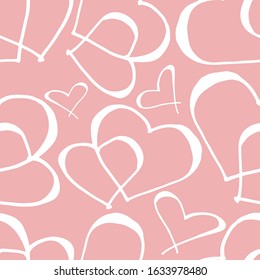 
Hearts, for Valentine's Day. Seamless vector pattern.