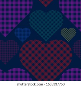 Hearts, for Valentine's Day. Seamless vector pattern.