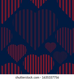 Hearts, for Valentine's Day. Seamless vector pattern.