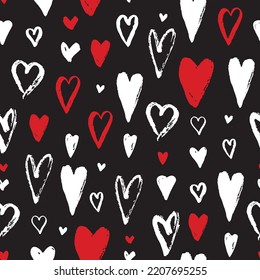 El vector del día del corazón de San Valentín es un patrón sin fisuras.