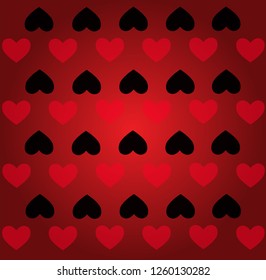  Hearts vector background. Seamless pattern. Living coral.Color of the year.