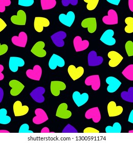 Hearts vector background. Valentines day card, greeting, wedding, symbol. Seamless hearts pattern - Vector