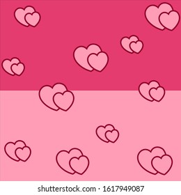 Hearts vector concept. Flat illustration for romantic wedding isolated on white background. Valentine sign or symbol of love, icon.
