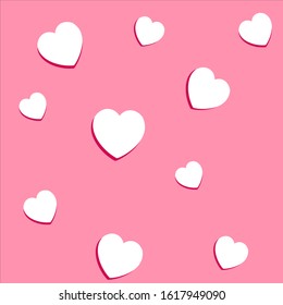 Hearts vector concept. Flat illustration for romantic wedding isolated on white background. Valentine sign or symbol of love, icon.