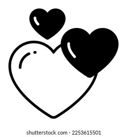 Hearts vector design in trendy style, love and romance