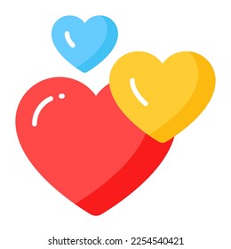 Hearts vector design in trendy style, love and romance