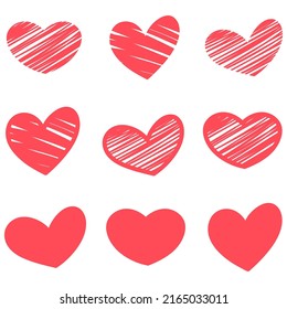 Hearts vector elements for design. Illustrations isolated on white background.