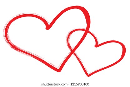 Hearts vector. Hand drawn icons. Trendy hearts isolated on white background. Useful for web site, greeting card and Valentine's day. Creative art sketch, modern concept. Vector illustration