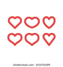 Hearts vector icon collection. Valentine's day romance symbols.