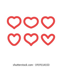 Hearts vector icon collection. Valentine's day romance symbols.