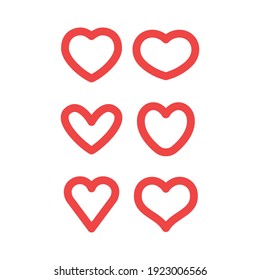 Hearts vector icon collection. Valentine's day romance symbols.