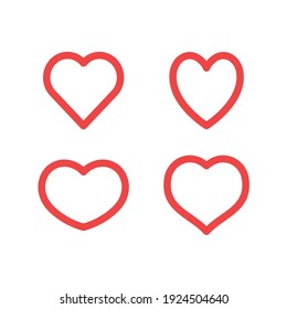 Colección de iconos vectoriales del corazón. Símbolos románticos de San Valentín.