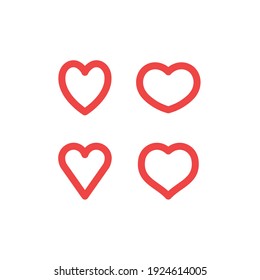 Colección de iconos vectoriales del corazón. Símbolos románticos de San Valentín.