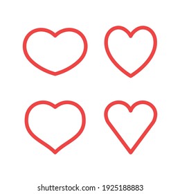 Colección de iconos vectoriales del corazón. Símbolos románticos de San Valentín.