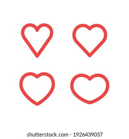 Hearts vector icon collection. Valentine's day romance symbols.