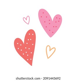 Hearts vector icon collection. Valentine's day romance symbols.