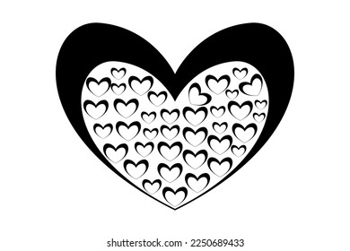 Hearts vector icon collection. Valentine's day romance symbols.