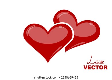 Hearts vector icon collection. Valentine's day romance symbols.