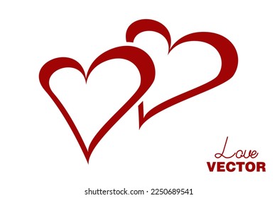 Hearts vector icon collection. Valentine's day romance symbols.