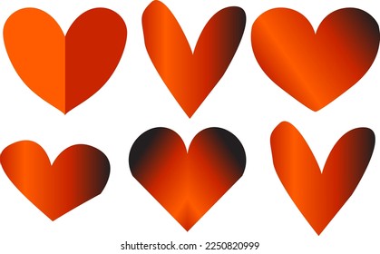 Colección de iconos vectoriales del corazón. Símbolos románticos de San Valentín.