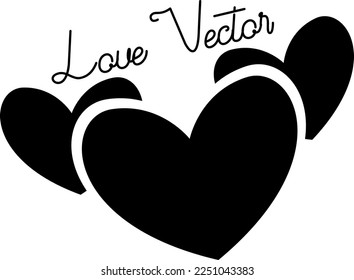 Hearts vector icon collection. Valentine's day romance symbols.