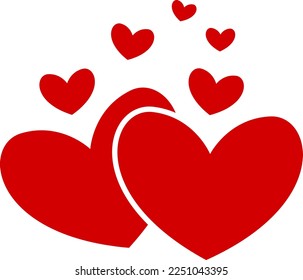 Hearts vector icon collection. Valentine's day romance symbols.