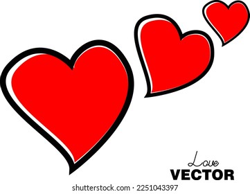 Hearts vector icon collection. Valentine's day romance symbols.