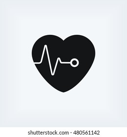 hearts vector icon, flat design best vector icon