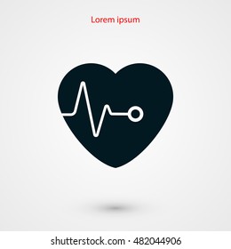 hearts vector icon, flat design best vector icon