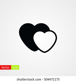 hearts vector icon, flat design best vector icon