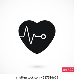 hearts vector icon, flat design best vector icon