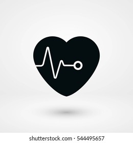 hearts vector icon, flat design best vector icon