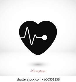 hearts vector icon, flat design best vector icon