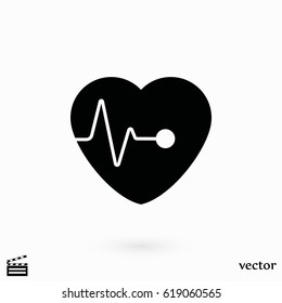 hearts vector icon, flat design best vector icon
