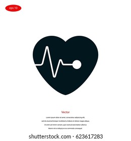 hearts vector icon, flat design best vector icon