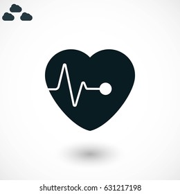 hearts vector icon, flat design best vector icon