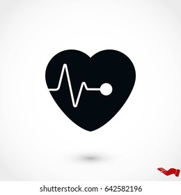 hearts vector icon, flat design best vector icon