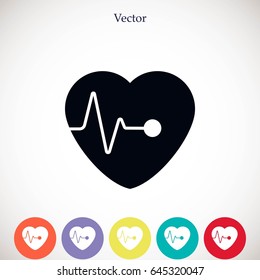 hearts vector icon, flat design best vector icon