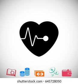 hearts vector icon, flat design best vector icon